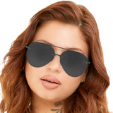 Smaller Megan 2 Jet Black- Tangle Free Aviator Sunglasses from TopFoxx