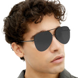 Smaller Megan 2 Jet Black- Tangle Free Aviator Sunglasses from TopFoxx