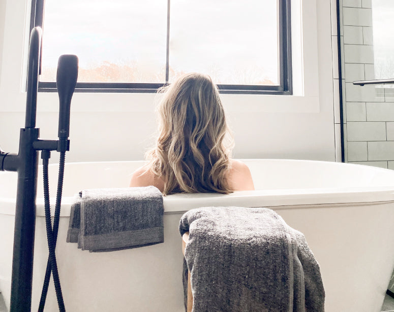 Melange Bamboo Cotton Bath Sheet - Charcoal from BedVoyage