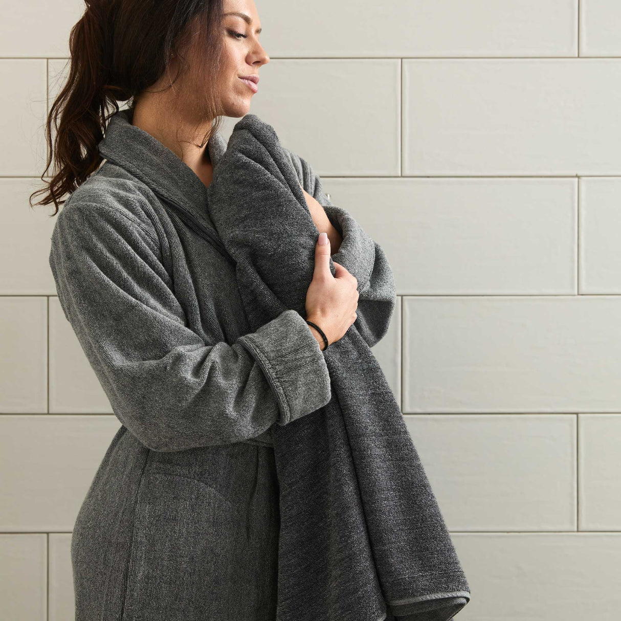 Melange Bamboo Cotton Bath Sheet - Charcoal from BedVoyage