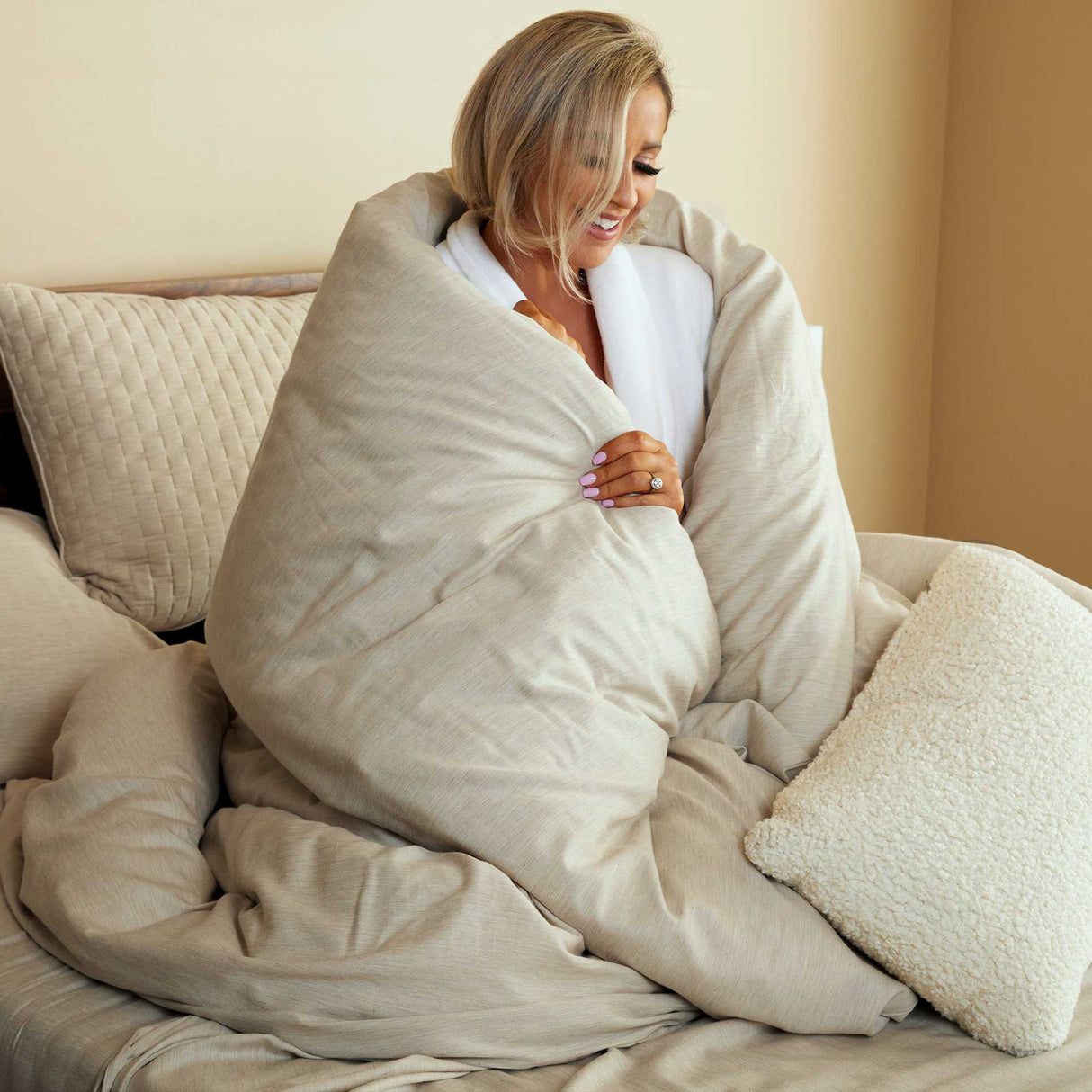 Bamboo Cotton Duvet Cover - Sand from BedVoyage
