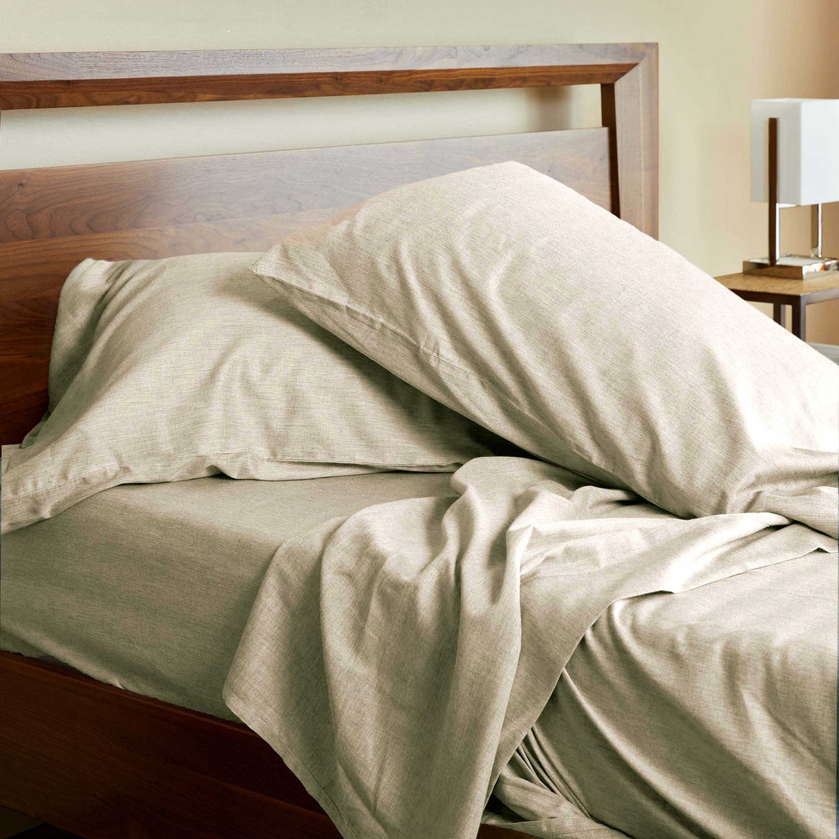 Bamboo Cotton Pillowcases - Sand from BedVoyage