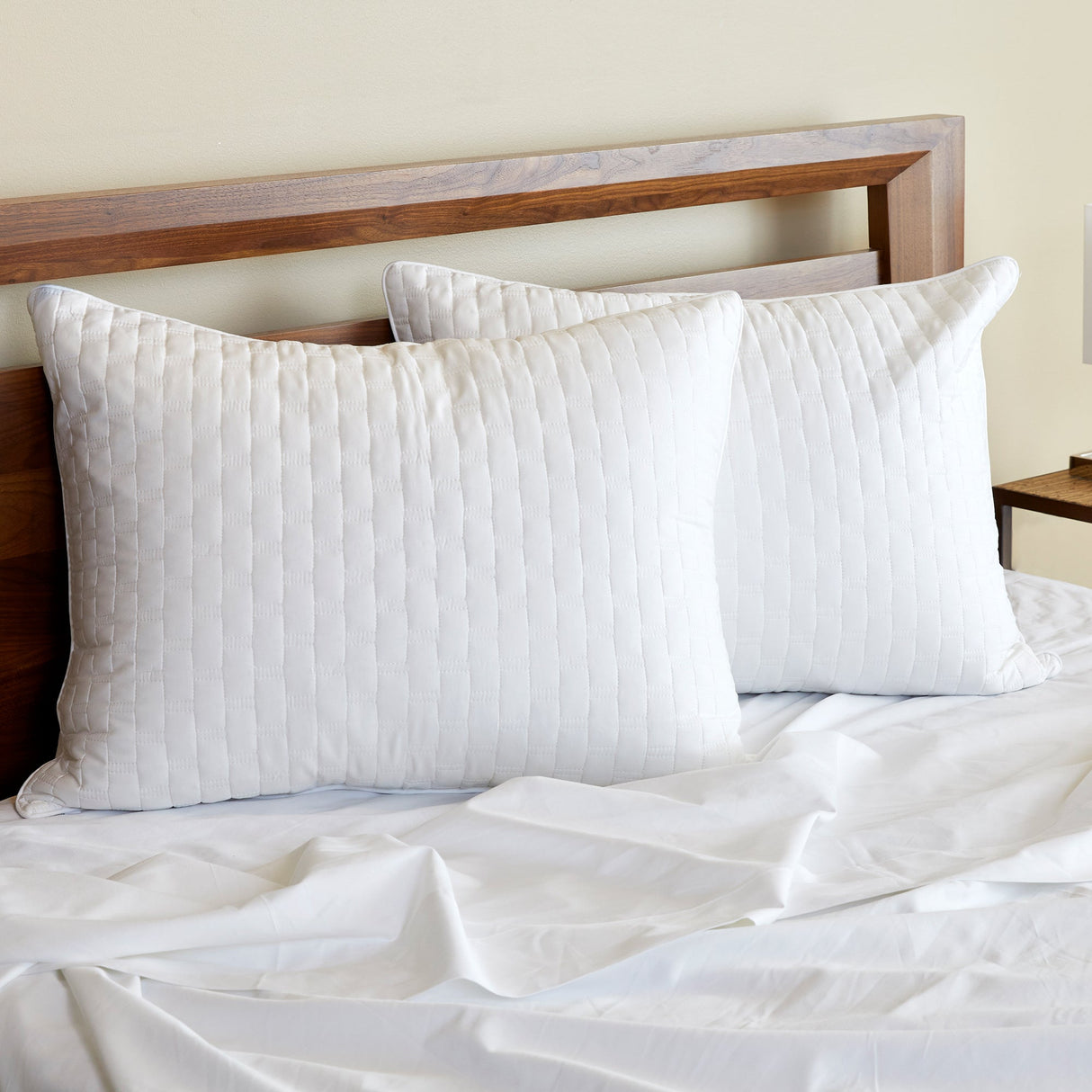 Bamboo Cotton Standard Shams, Vertical, 2-pack - Snow - Final Sale/No Returns from BedVoyage