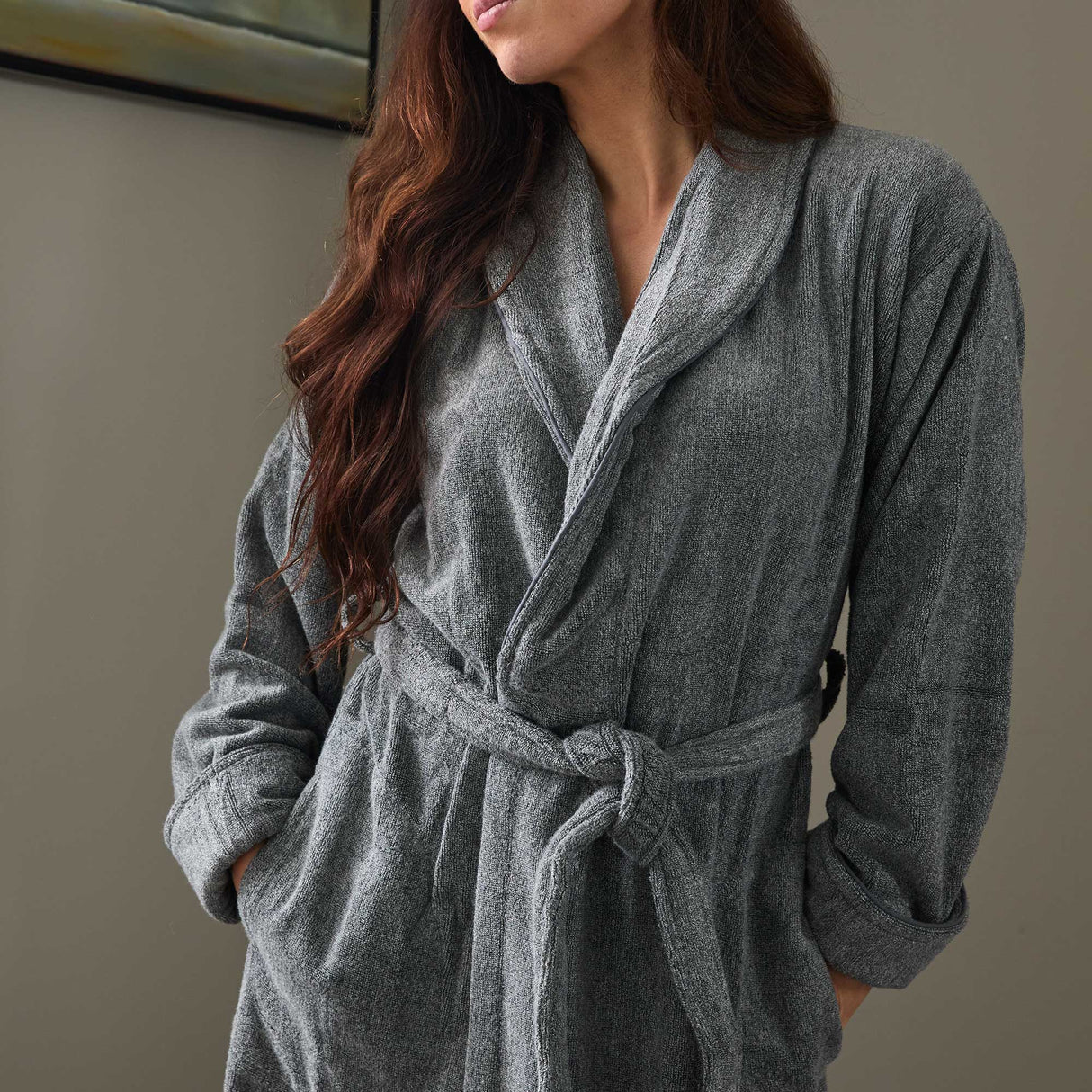 Melange Bamboo Bath Robe  - Charcoal from BedVoyage