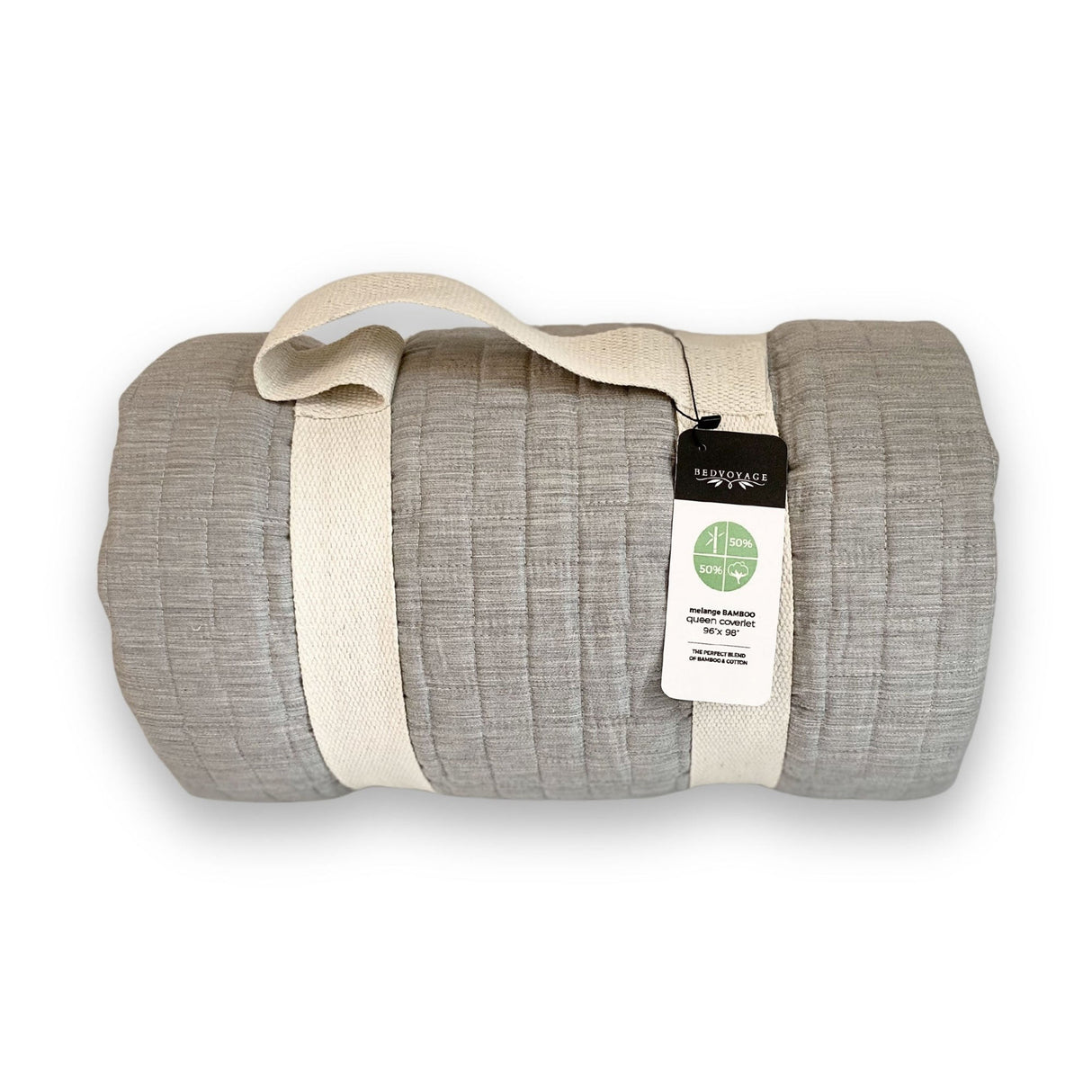 Bamboo Cotton Quilted Coverlet - Silver from BedVoyage