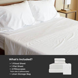 Bamboo Cotton Bed Sheets - Snow from BedVoyage