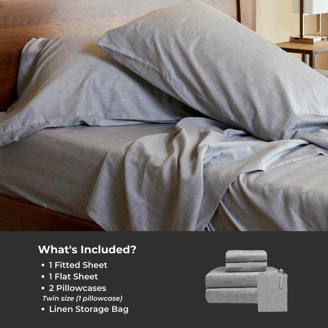 Bamboo Cotton Bed Sheets - Silver from BedVoyage