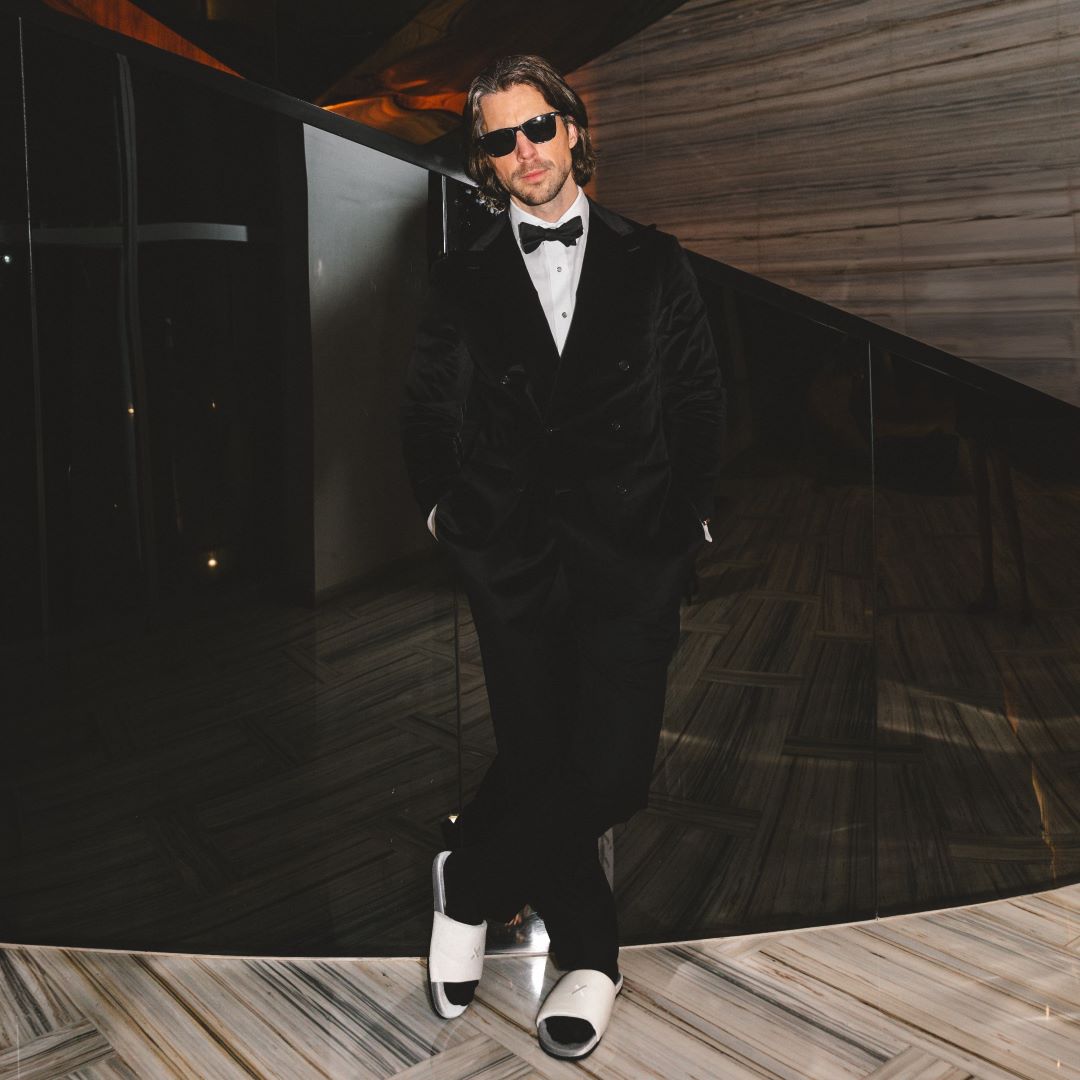Men's Grigio & Cream Velvet House Slide from Del Toro Shoes