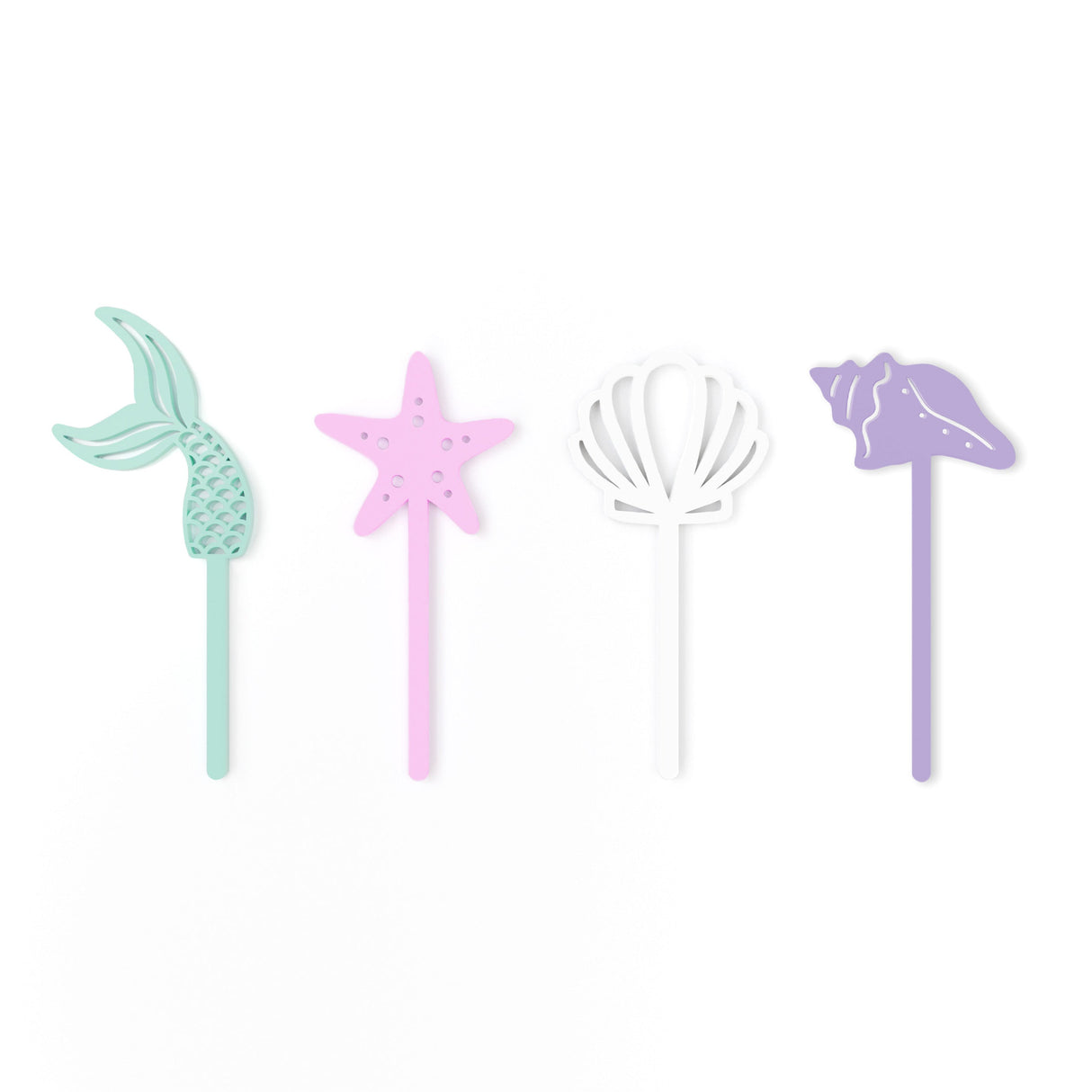 Mermaid Acrylic Cupcake Toppers, Set of 12 from The Cotton & Canvas Co.