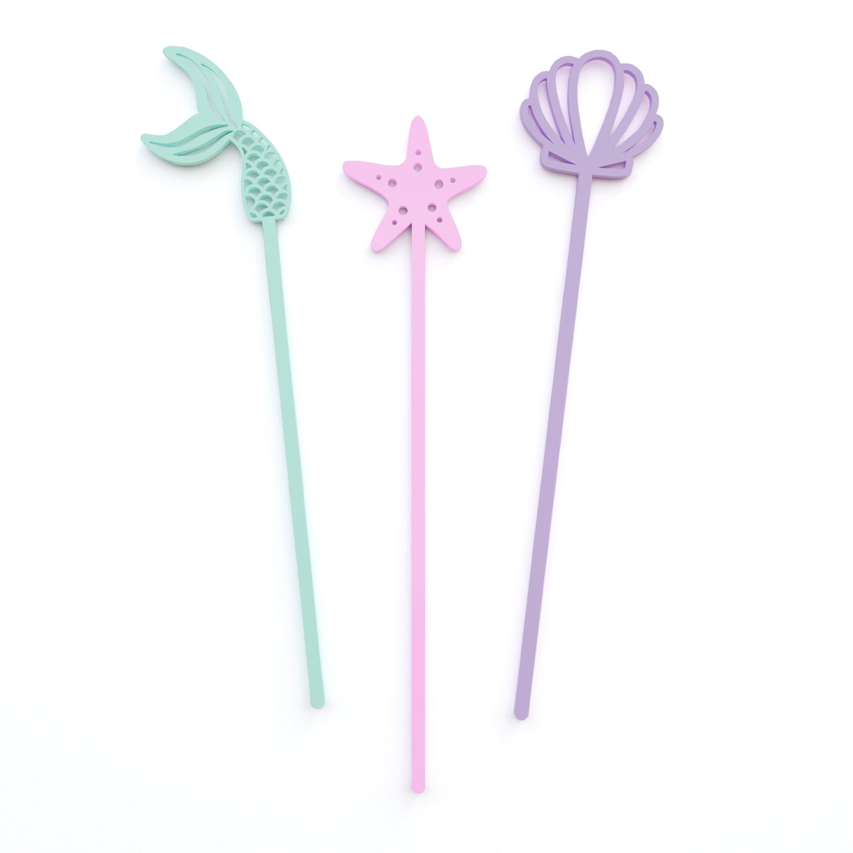 Mermaid Collection Acrylic Drink Stirrers, Set of 12 from The Cotton & Canvas Co.