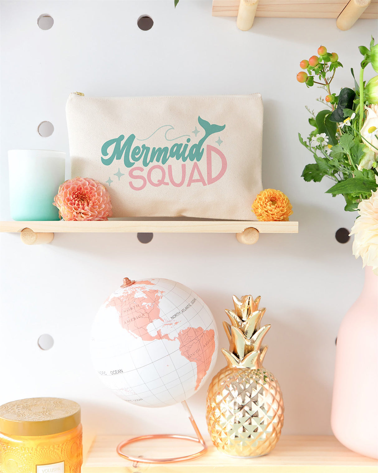 Mermaid Squad Cotton Canvas Cosmetic Bag from The Cotton & Canvas Co.