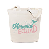 Mermaid Squad Cotton Canvas Tote Bag from The Cotton & Canvas Co.