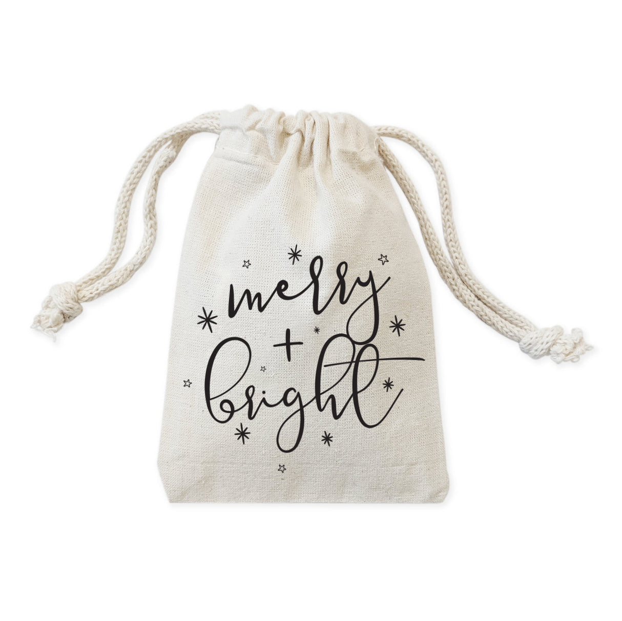 Merry and Bright Cotton Canvas Christmas Holiday Favor Bags, 6-Pack from The Cotton & Canvas Co.
