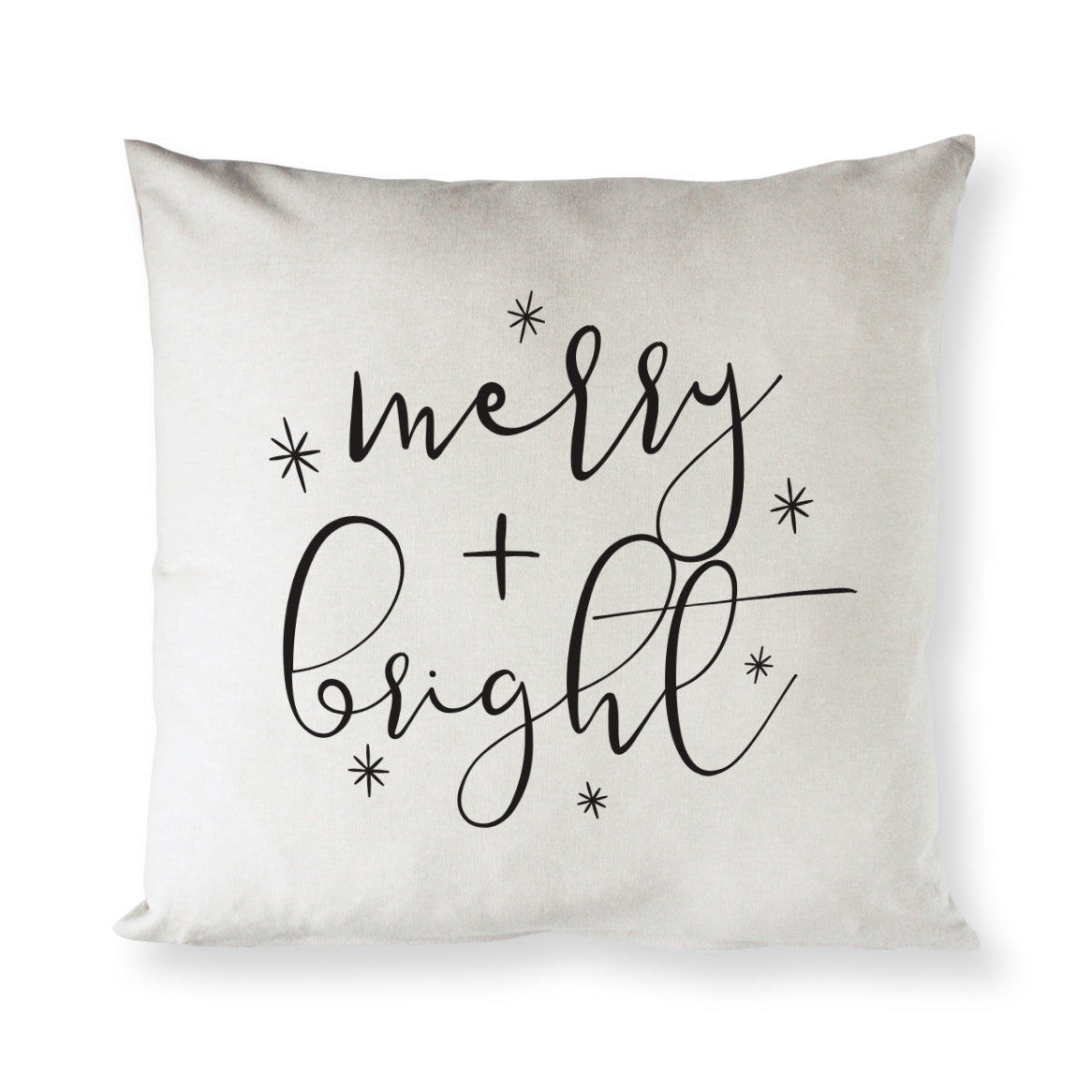 Merry and Bright Cotton Canvas Christmas Holiday Pillow Cover from The Cotton & Canvas Co.