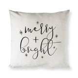 Merry and Bright Cotton Canvas Christmas Holiday Pillow Cover from The Cotton & Canvas Co.