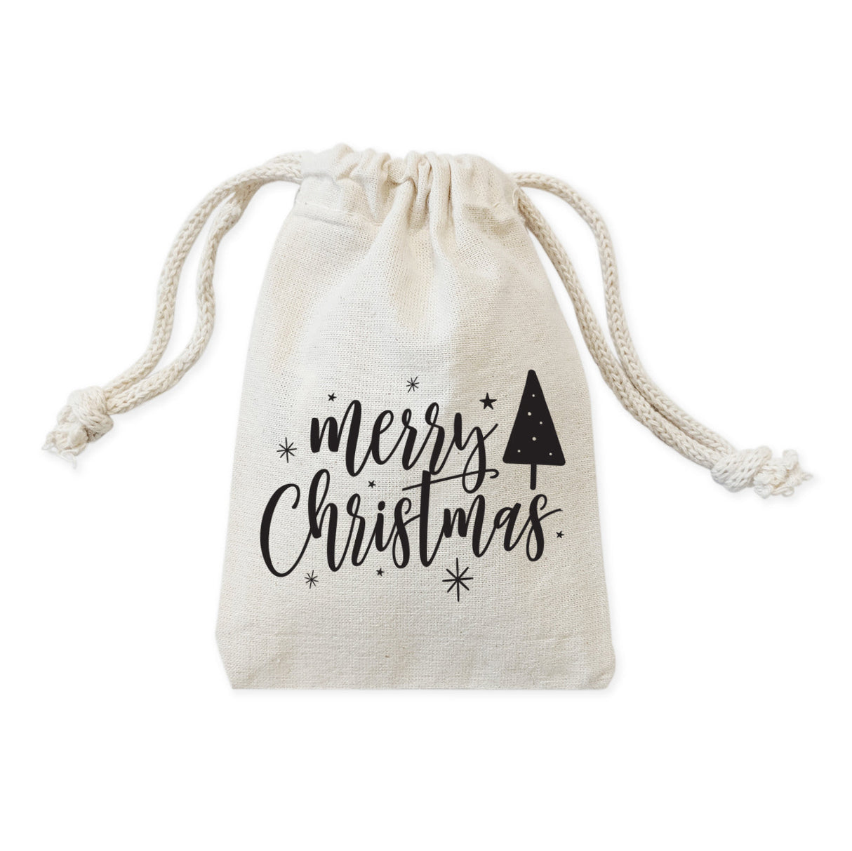 Merry Christmas Cotton Canvas Holiday Favor Bags, 6-Pack from The Cotton & Canvas Co.