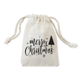 Merry Christmas Cotton Canvas Holiday Favor Bags, 6-Pack from The Cotton & Canvas Co.