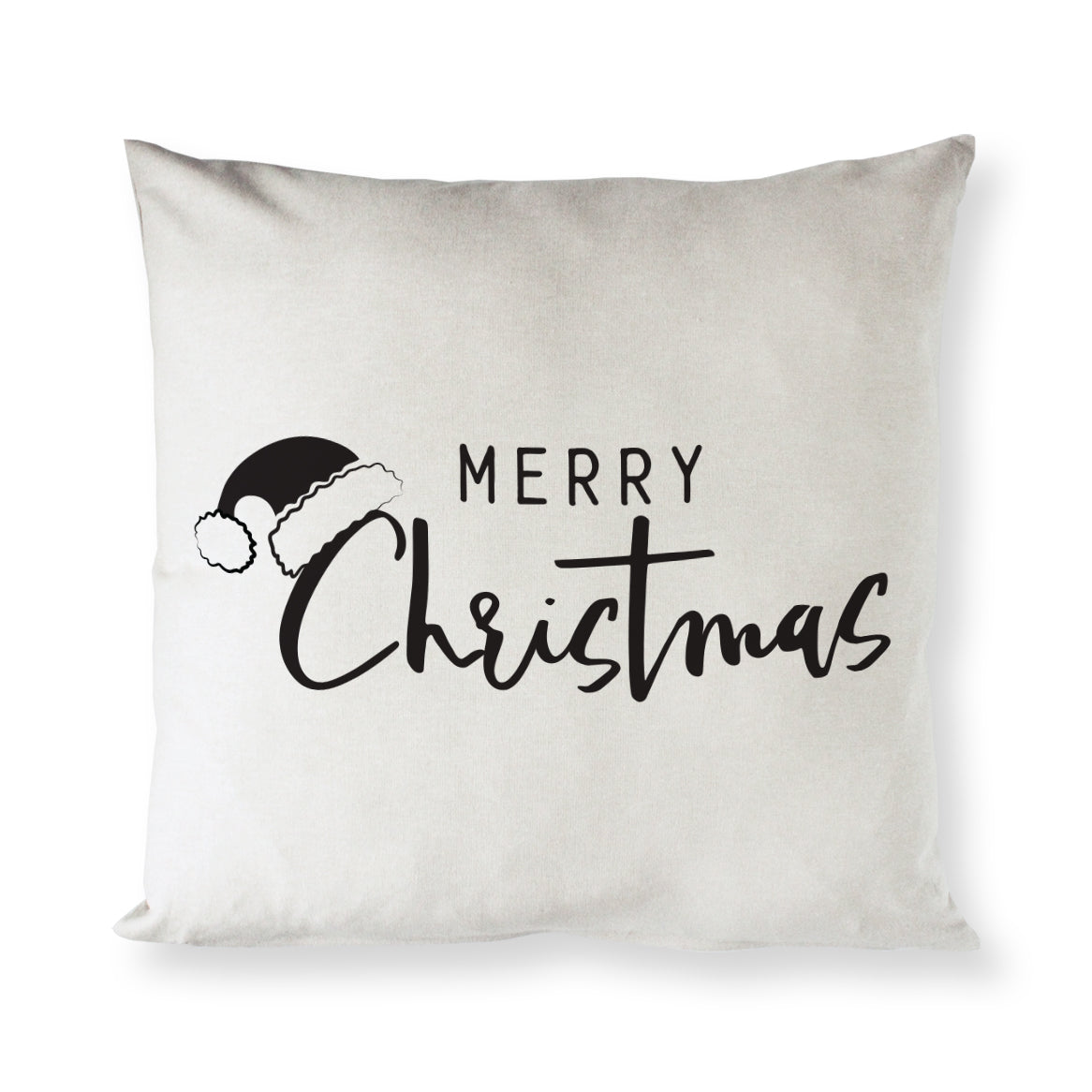 Merry Christmas Cotton Canvas Holiday Pillow Cover from The Cotton & Canvas Co.