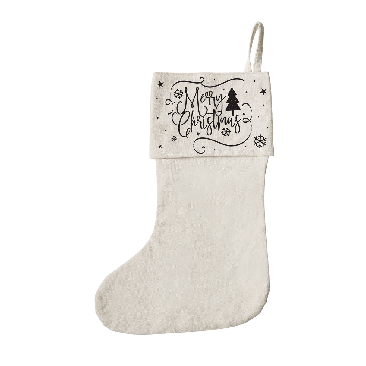 Merry Christmas Cotton Canvas Stocking from The Cotton & Canvas Co.