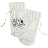 Merry Christmas Cotton Canvas Wine Bag from The Cotton & Canvas Co.