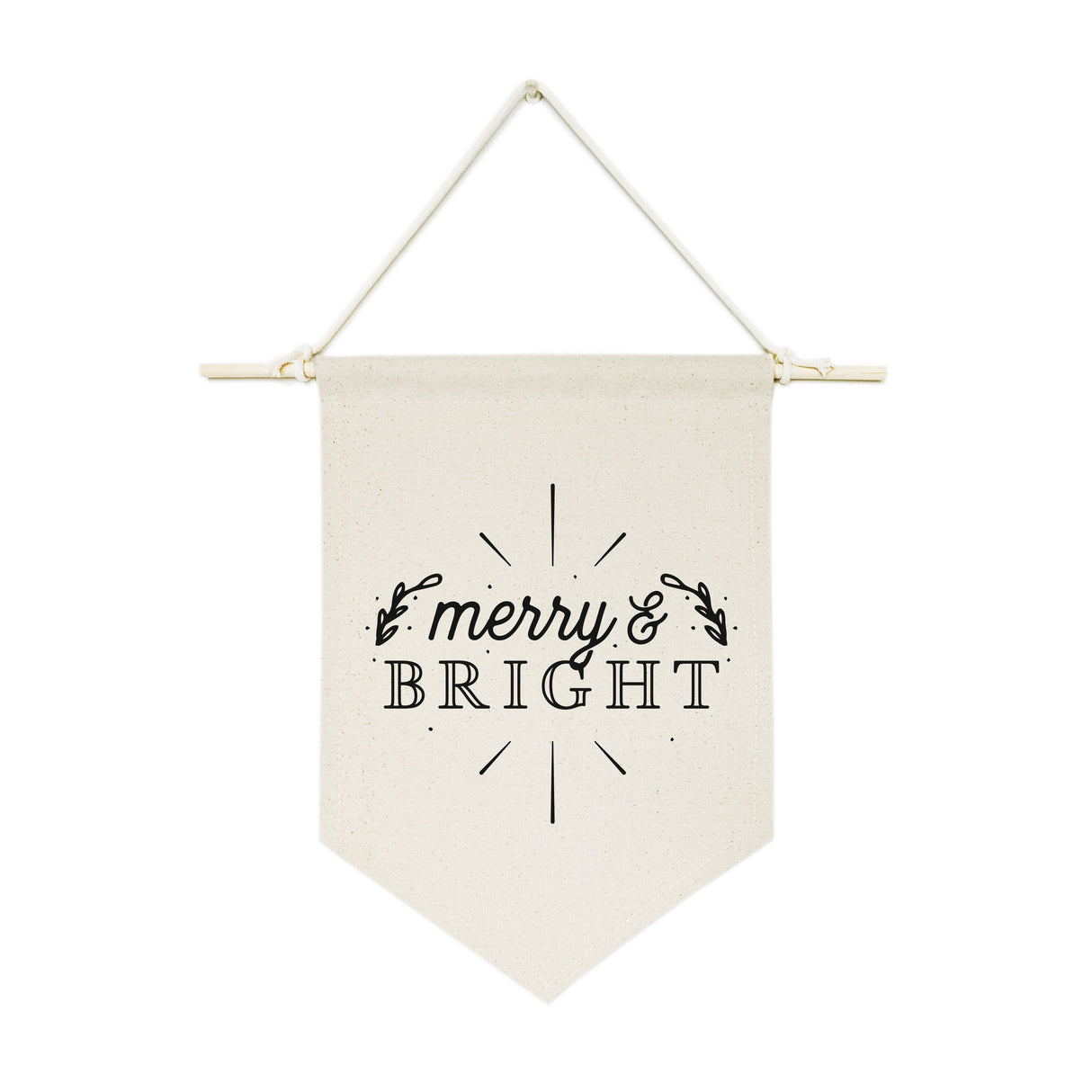 Merry and Bright Hanging Wall Banner from The Cotton & Canvas Co.