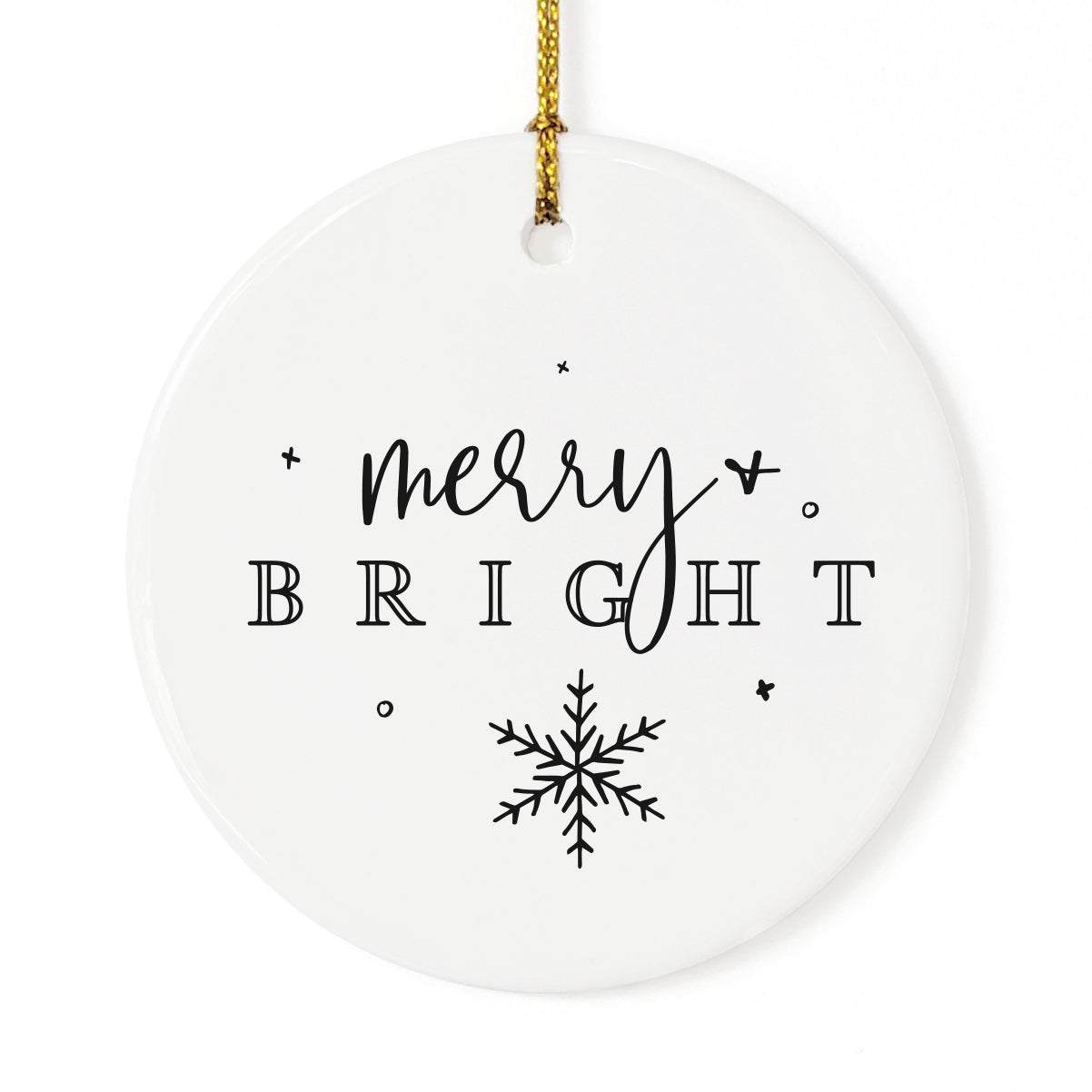 Merry + Bright Christmas Ornament from The Cotton & Canvas Co.