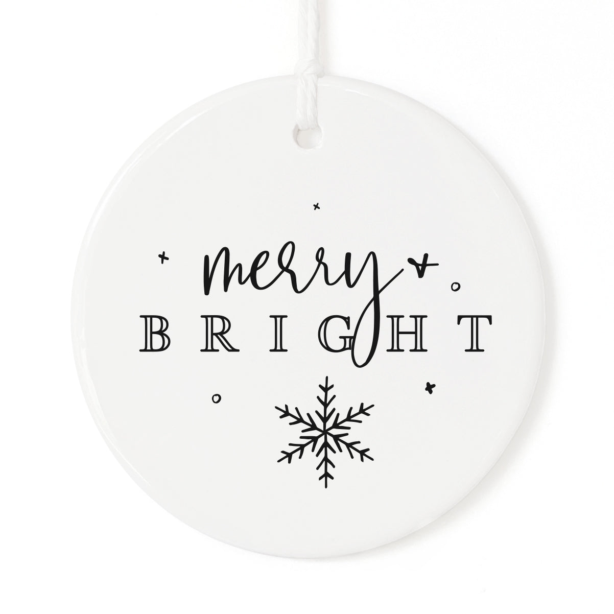 Merry + Bright Christmas Ornament from The Cotton & Canvas Co.