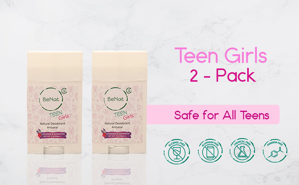 2-Pack all-Natural Deodorants for Kids & Teens from BeNat