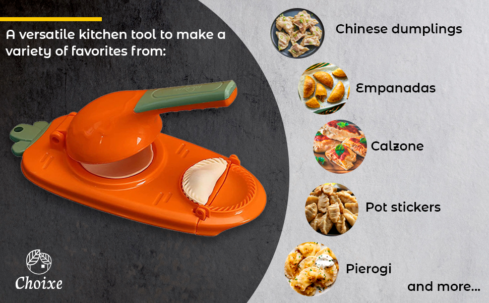 2-in-1 Manual Dough Press. Dumpling Empanada Pastries Maker from Choixe