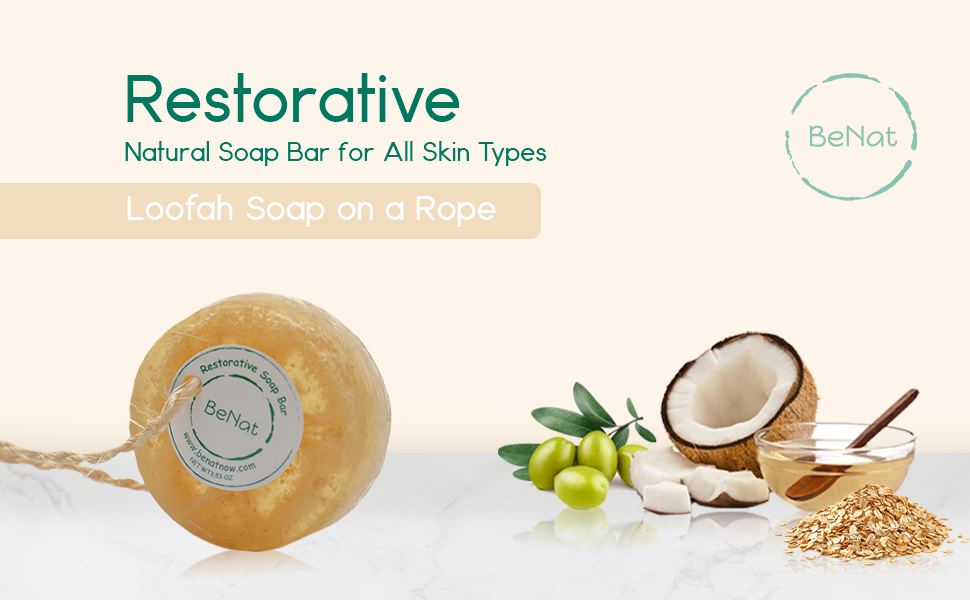 Restorative Soap Bar. Oat, Honey, and Olive Oil. from BeNat