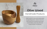 Olive Wood Rustic Mortar and Pestle from Choixe