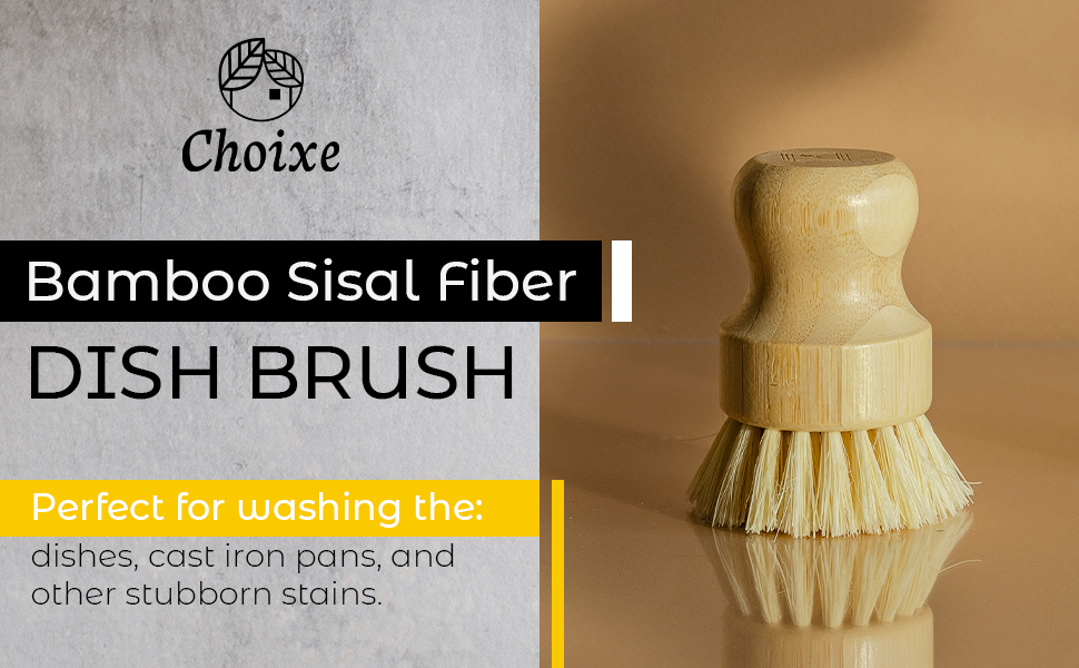 Bamboo Sisal Fiber Dish Brush from Choixe