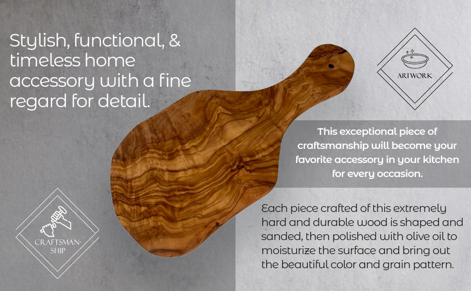 Original Olive Wood Cutting Board with Handle from Choixe