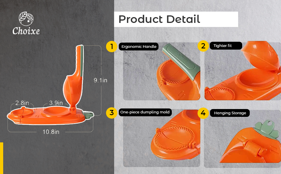 2-in-1 Manual Dough Press. Dumpling Empanada Pastries Maker from Choixe