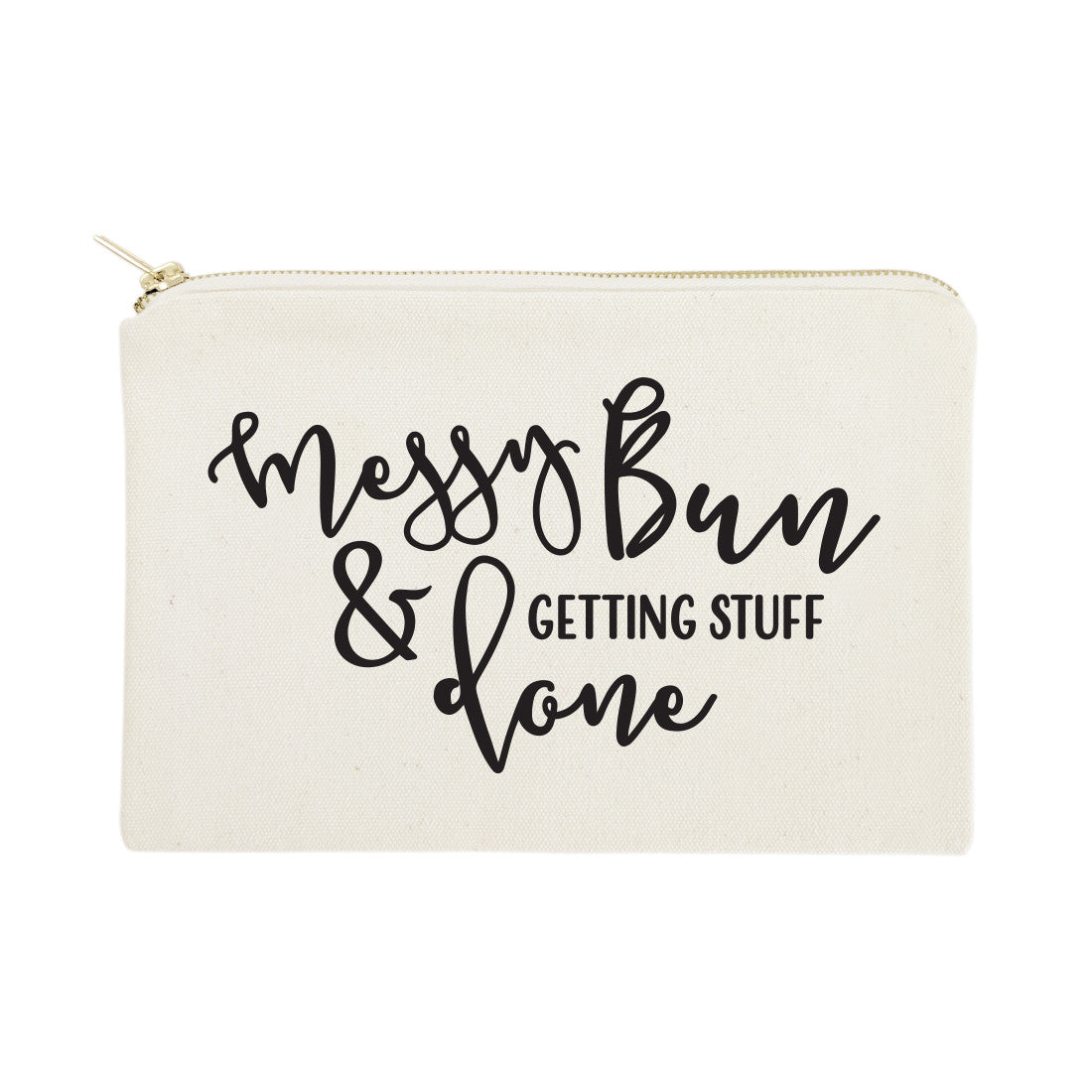 Messy Bun and Getting Stuff Done Cotton Canvas Cosmetic Bag from The Cotton & Canvas Co.