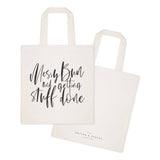 Messy Bun and Getting Stuff Done Cotton Canvas Tote Bag from The Cotton & Canvas Co.