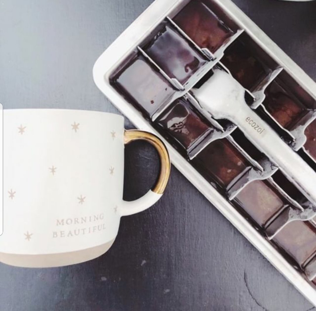 Stainless Steel Ice Cube Trays with Easy Release Handle, 2 Pack with Rack from ecozoi