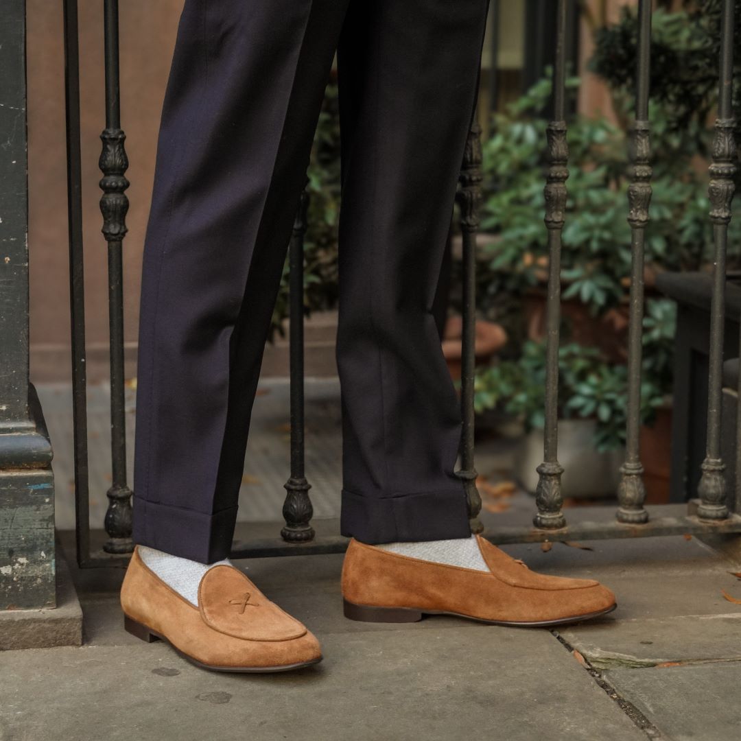 Men's Cognac Suede Milano Loafer From Del Toro Shoes