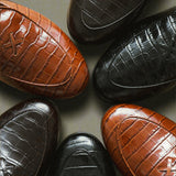 Men's Cognac Full Croc Milano Loafer From Del Toro Shoes