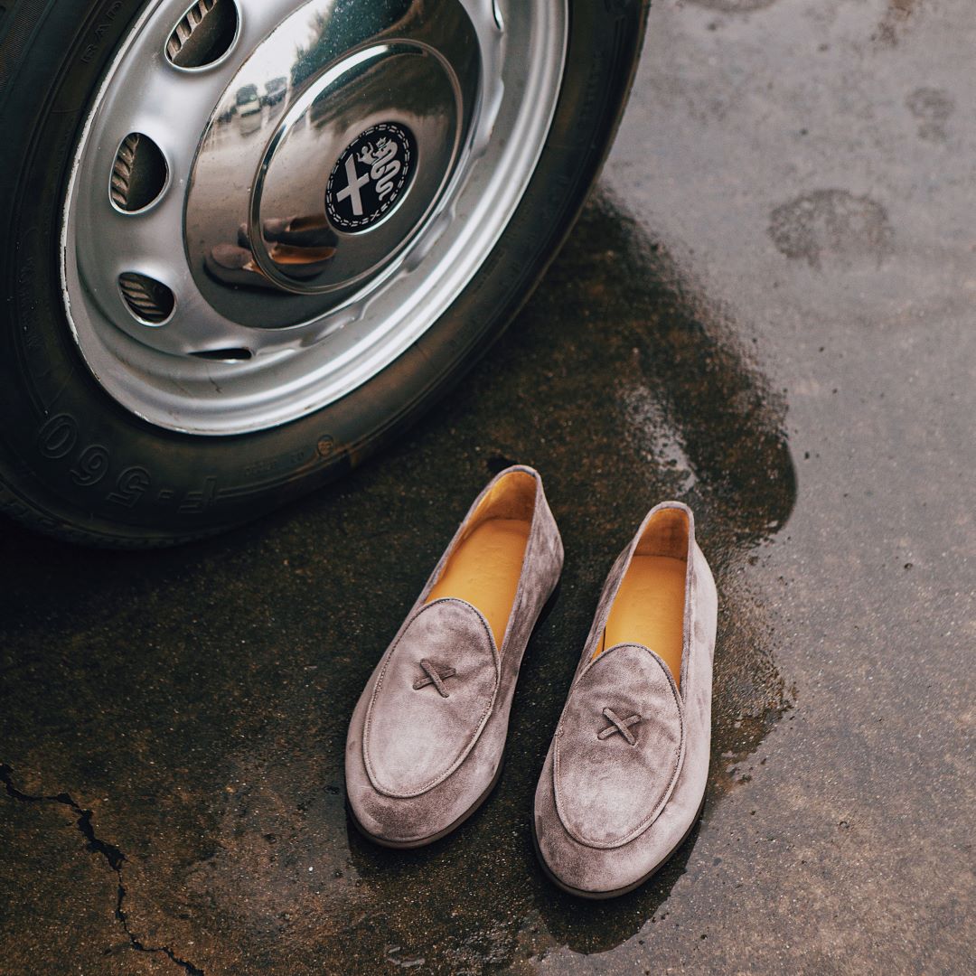 Men's Grigio Suede Milano Loafer From Del Toro Shoes