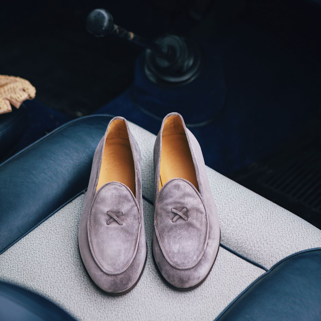 Men's Grigio Suede Milano Loafer From Del Toro Shoes