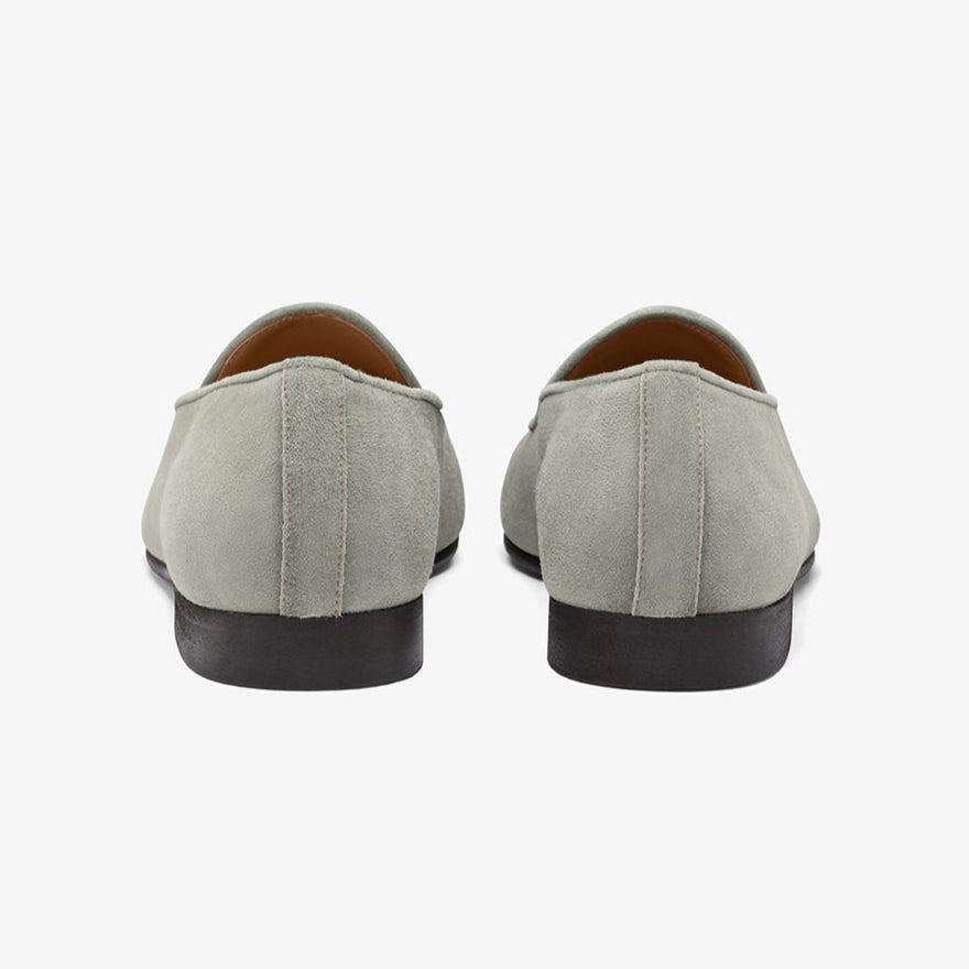 Men's Olive Grey Suede Milano Loafer From Del Toro Shoes