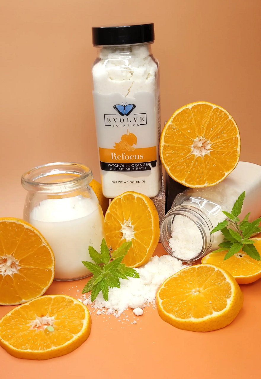 Milk Bath - Refocus (Patchouli, Orange, & Hempseed Oil) from Evolve Botanica