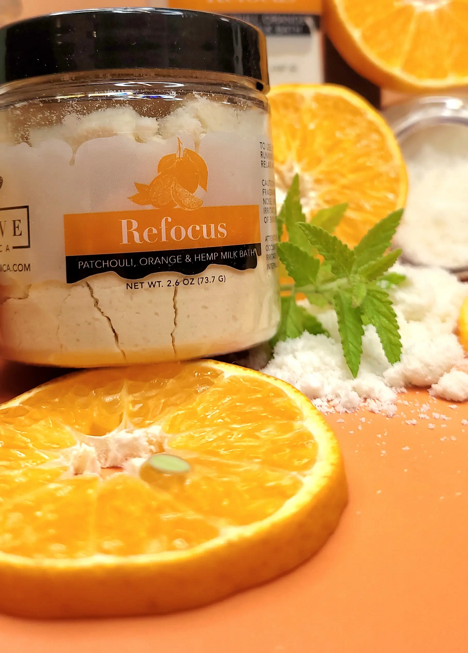 Milk Bath - Refocus (Patchouli, Orange, & Hempseed Oil) Mini from Evolve Botanica