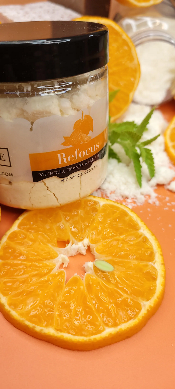 Milk Bath - Refocus (Patchouli, Orange, & Hempseed Oil) Mini from Evolve Botanica