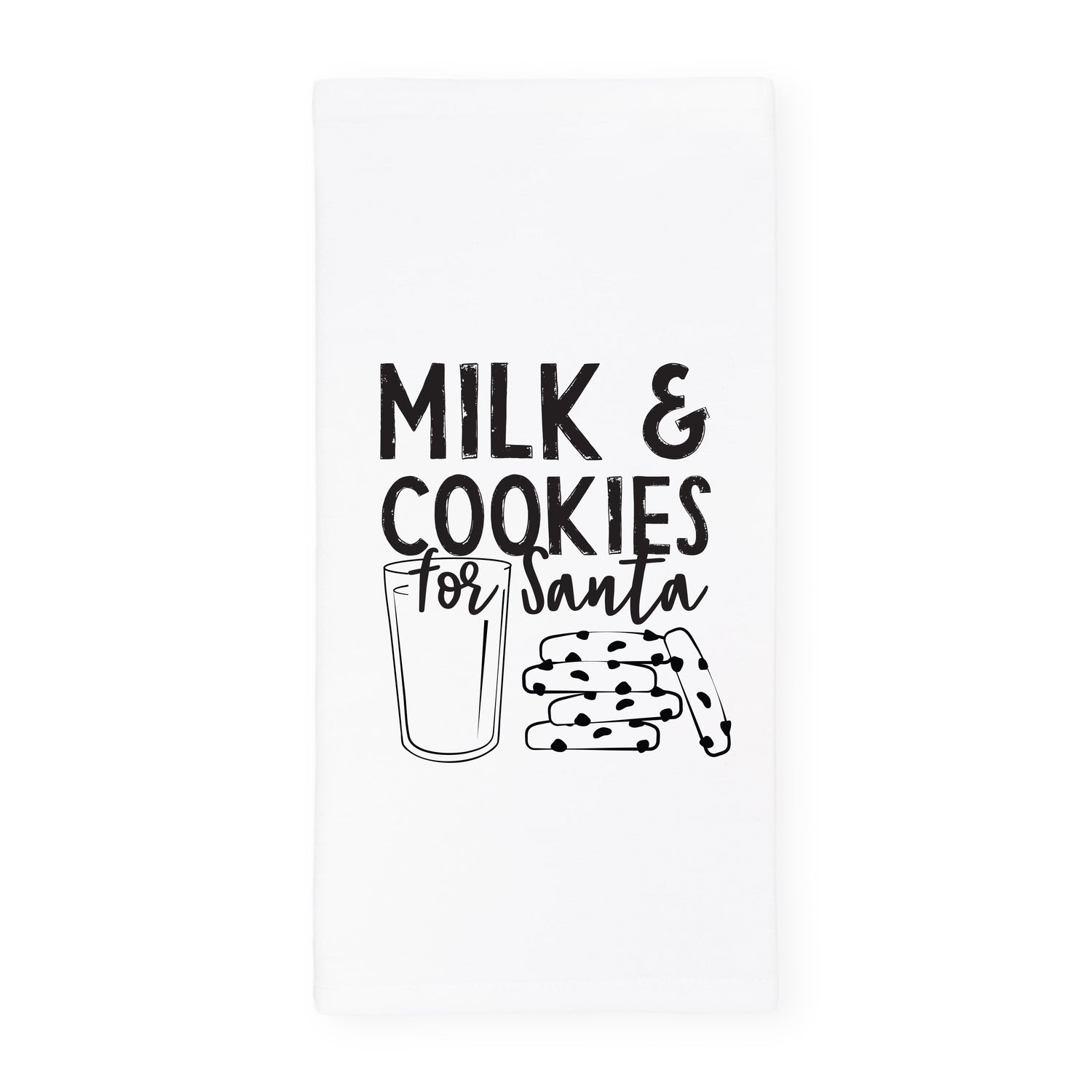 Milk and Cookies for Santa Cotton Canvas Christmas Kitchen Tea Towel from The Cotton & Canvas Co.
