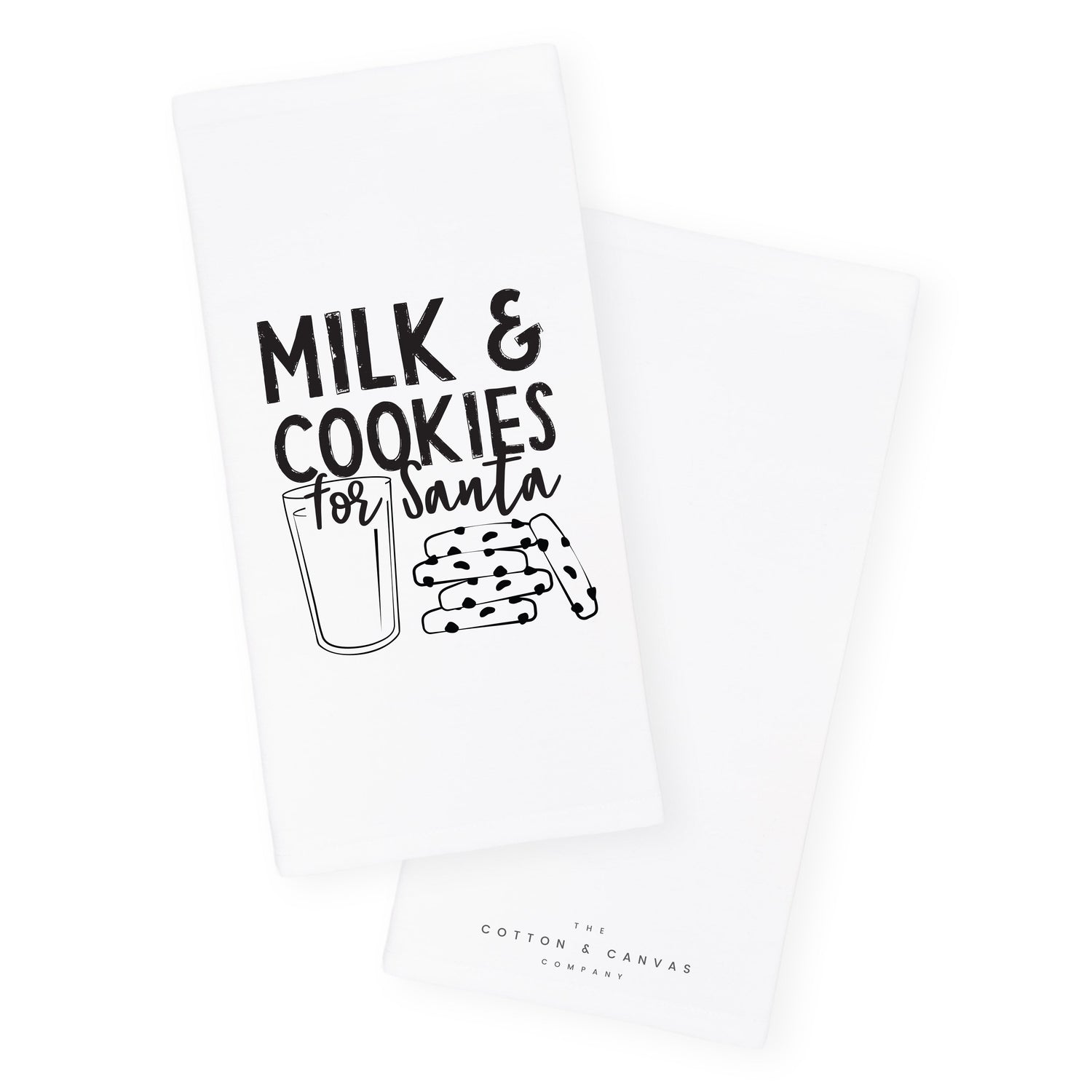 Milk and Cookies for Santa Cotton Canvas Christmas Kitchen Tea Towel from The Cotton & Canvas Co.