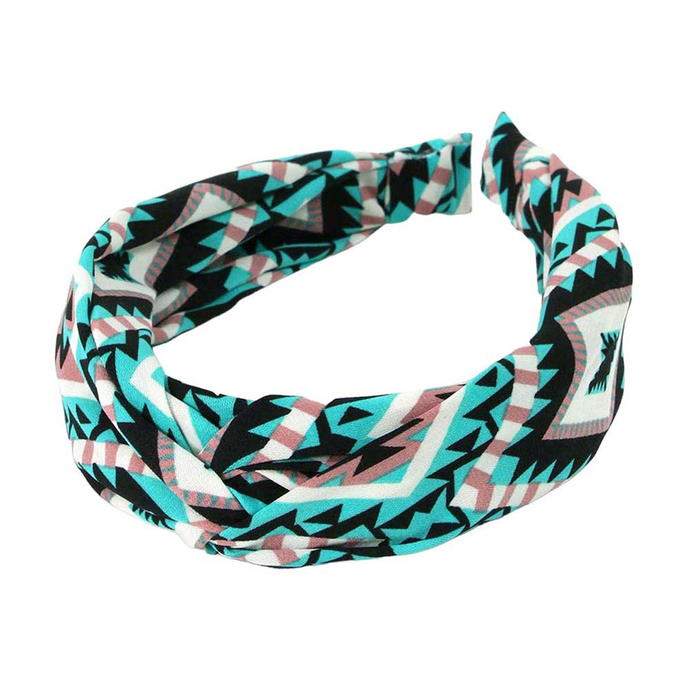 Aztec Patterned Twisted Headband from Madeline Love