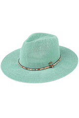 C.C MULTI THREAD RHINESTONE TRIM BAND PANAMA HAT from Madeline Love