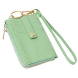 Faux Leather Basket Weave Flat Card Holder Wallet with Wristlet  from Madeline Love